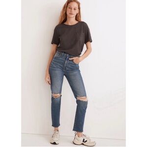 MADEWELL The Perfect Vintage Crop Jean: Knee-Rip Edition - 26
